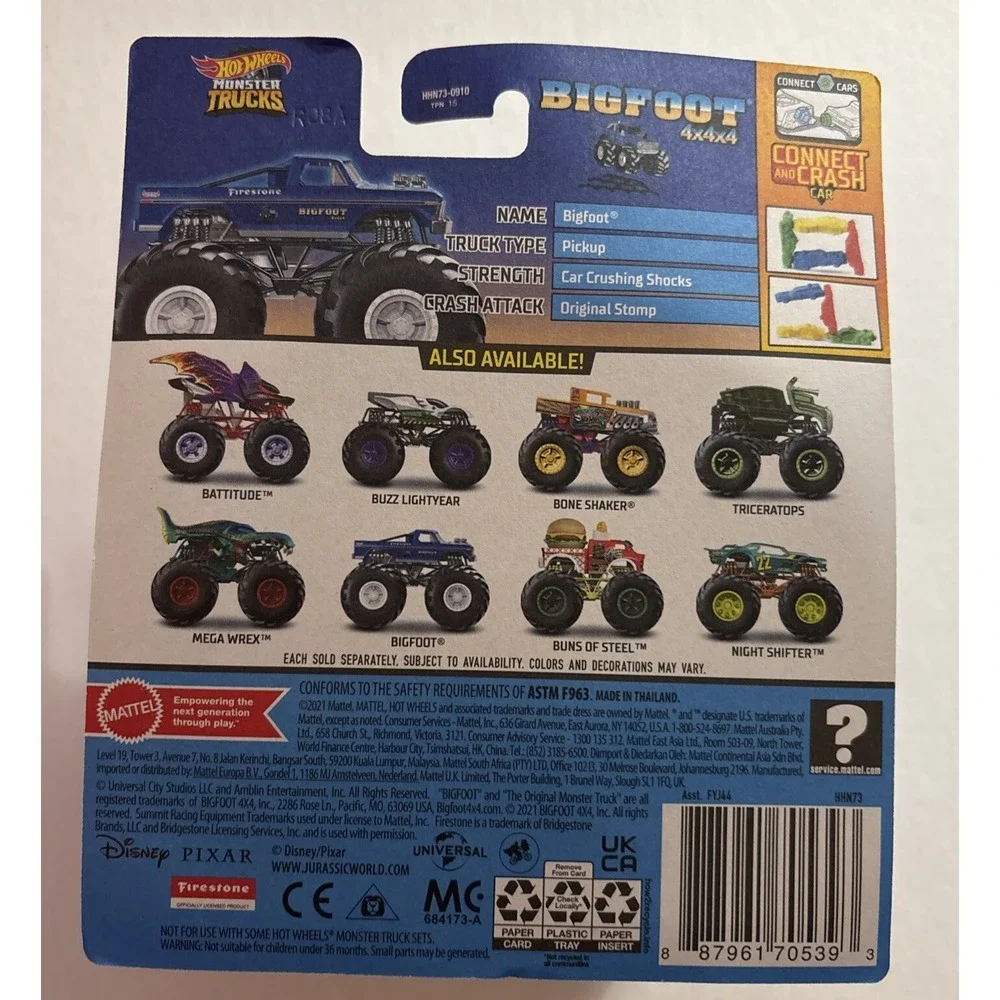 Hot Wheels 2022 Monster Trucks #9 Bigfoot Blue Ford 4x4 HHN73 1:64 Scale